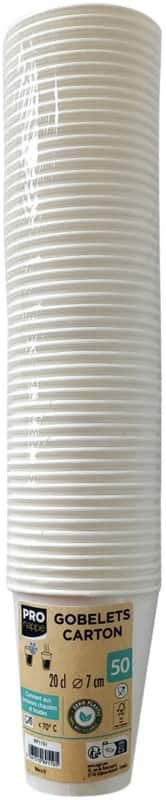 PROnappe Wegwerpbekers Wit 7,5 x 7,5 x 34,5 cm 50 Stuks à 200 ml