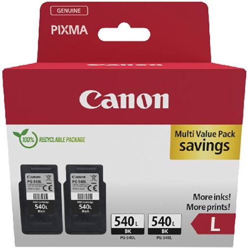 Canon PG-540L Origineel Inktcartridge Zwart 2 stuks