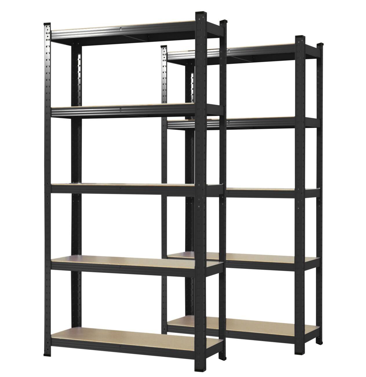 Karat Kast MDF (Medium-density fibreboard), Plaatstaal 750 x 300 x 1,500 mm Zwart 2 Stuks