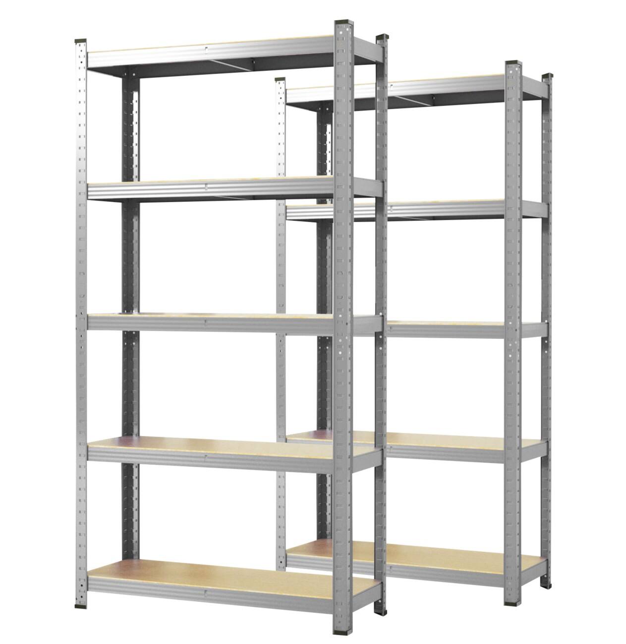 Karat Kast MDF (Medium-density fibreboard), Plaatstaal 750 x 300 x 1,500 mm Zilver 2 Stuks