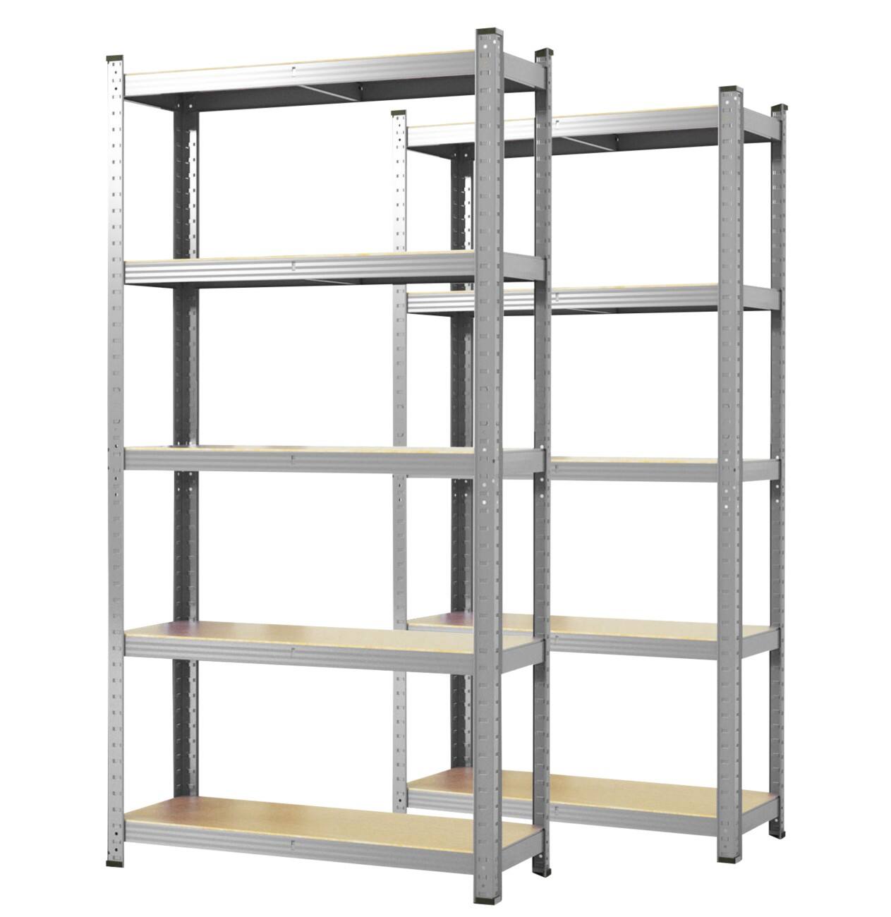 Karat Kast MDF (Medium-density fibreboard), Plaatstaal 900 x 400 x 1,800 mm Zilver 2 Stuks