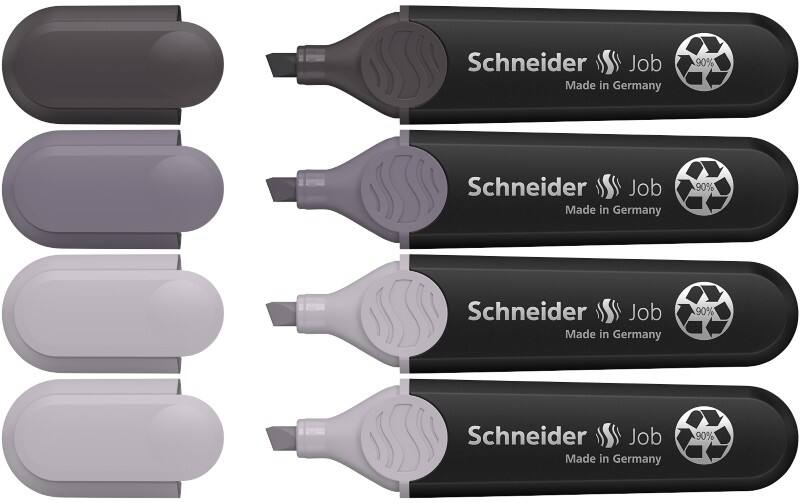 Schneider Job Tekstmarker Multikleur Breed Viltstift - 5 mm 4 Stuks