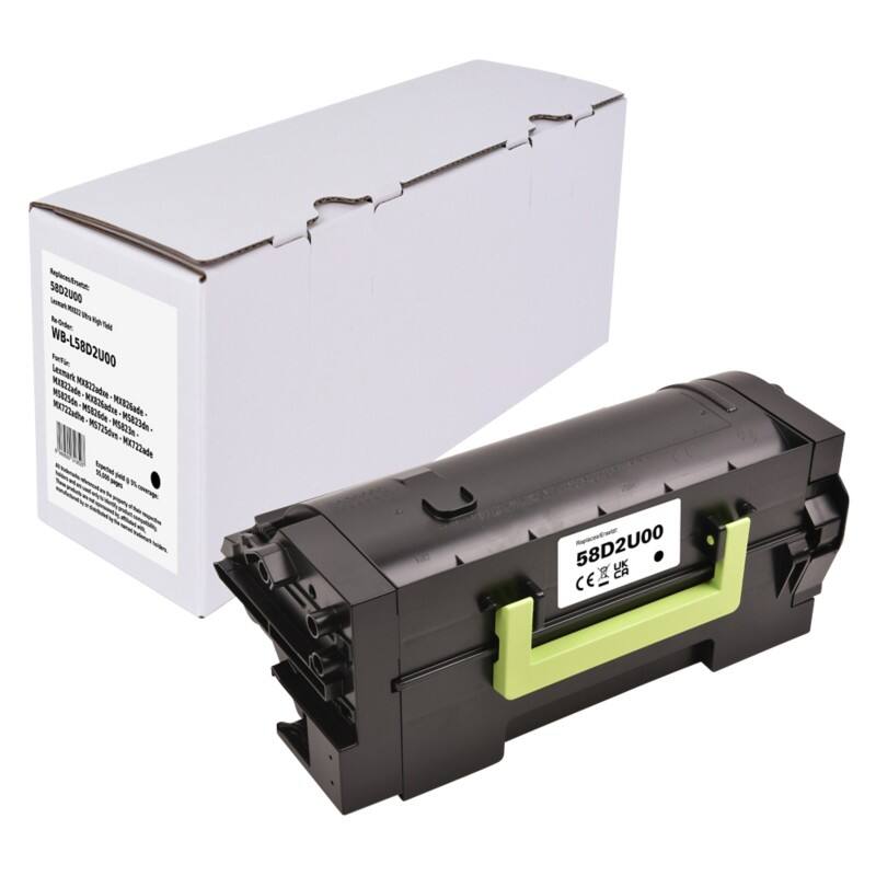 Tonercartridge Compatibel Lexmark 58D2U00 Zwart