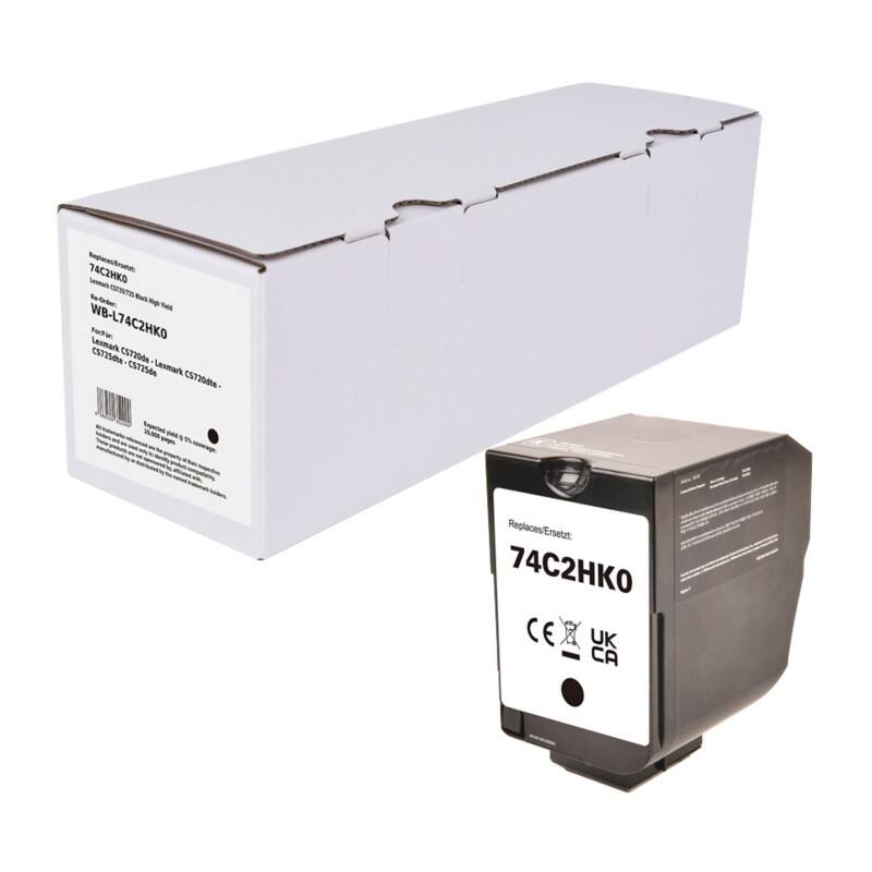 Tonercartridge Compatibel Lexmark 74C2HK0 Zwart