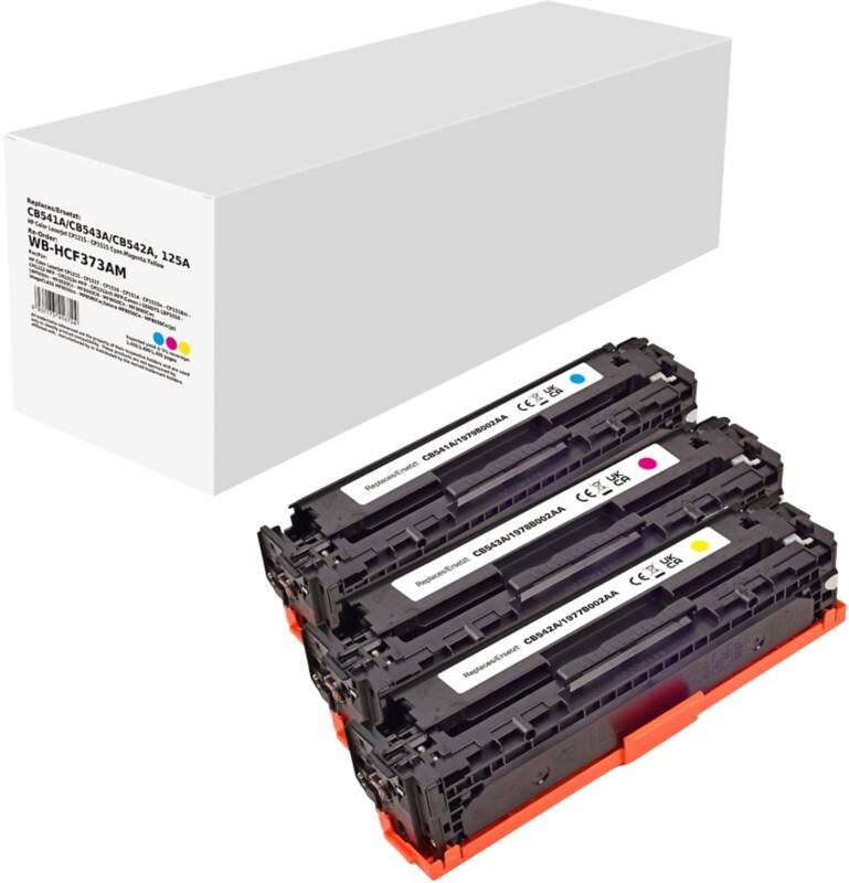 CF373AM Compatibel HP Tonercartridge Cyaan, magenta, geel 3 stuks