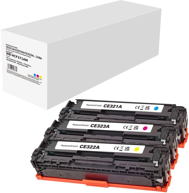 CF371AM Compatibel HP Tonercartridge Cyaan, magenta, geel 3 stuks