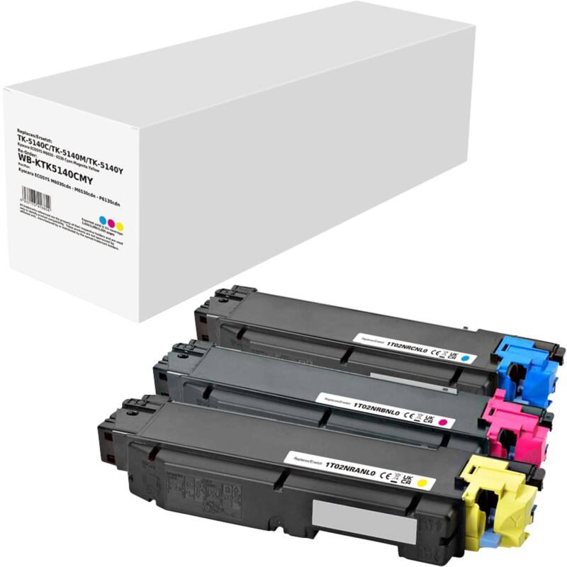 TK-5140C/M/Y Compatibel Kyocera Tonercartridge Cyaan, magenta, geel 3 stuks