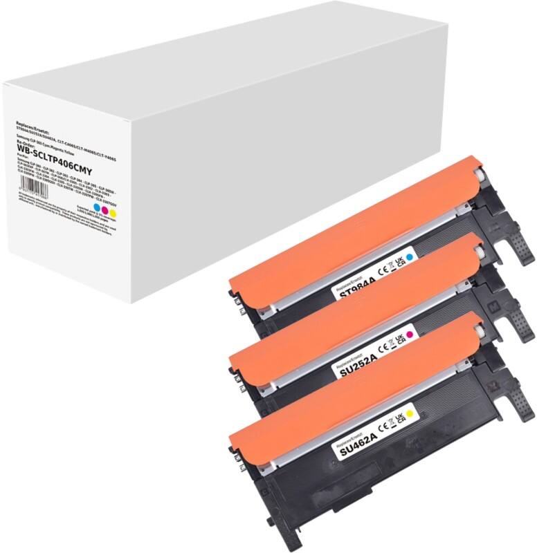 CLT-P406 CMY Compatibel Samsung Tonercartridge Cyaan, magenta, geel 3 stuks