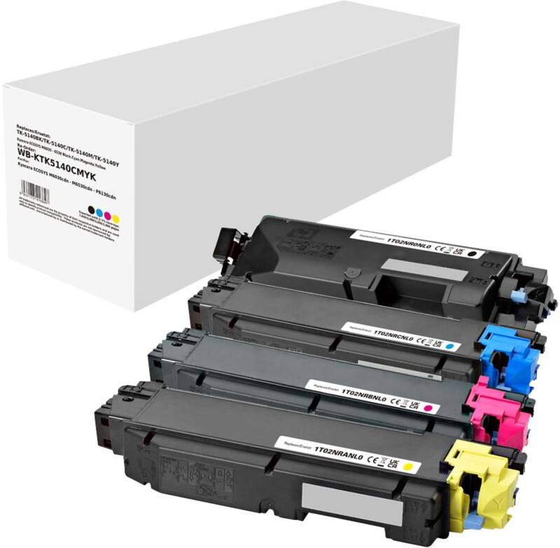 TK-5140K/C/M/Y Compatibel Kyocera Tonercartridge Zwart, cyaan, magenta, geel 4 stuks