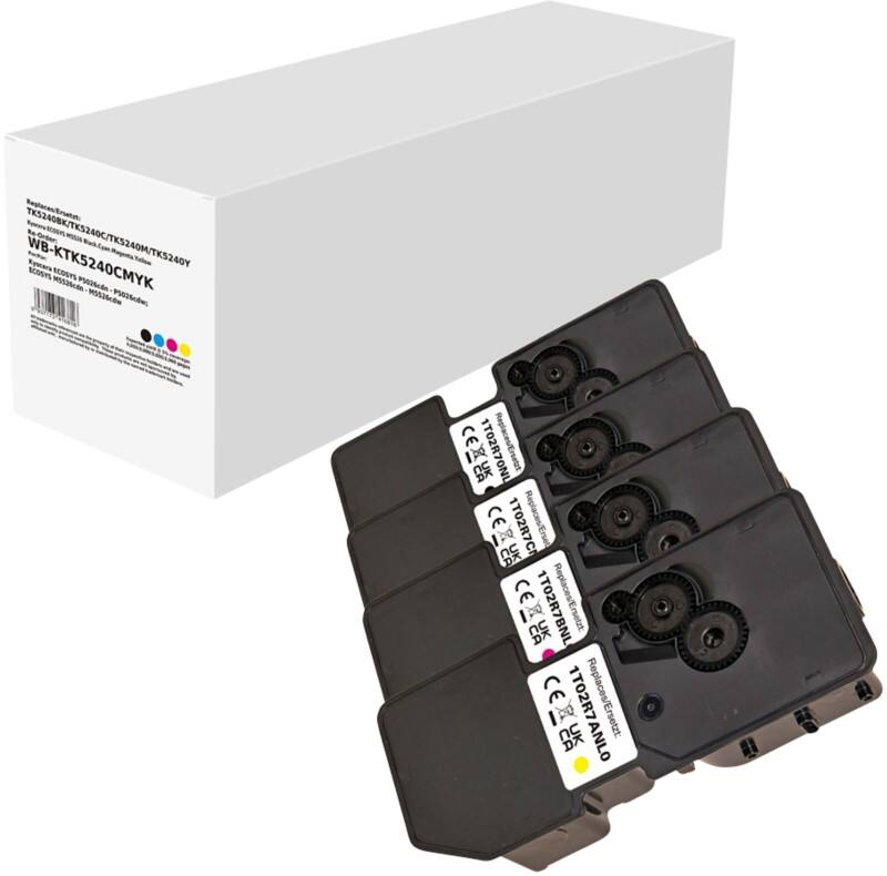 TK-5240K/C/M/Y Compatibel Kyocera Tonercartridge Zwart, cyaan, magenta, geel 4 stuks