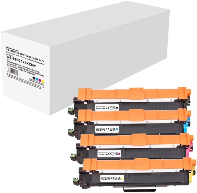 Compatibel Brother Tonercartridge Zwart, cyaan, magenta, geel 4 stuks