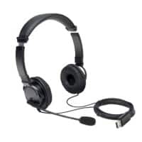 Kensington Bedrade koptelefoon K97601WW met hoofdband 1,8 m USB-A Kabel Ruisonderdrukking Met microfoon Zwart