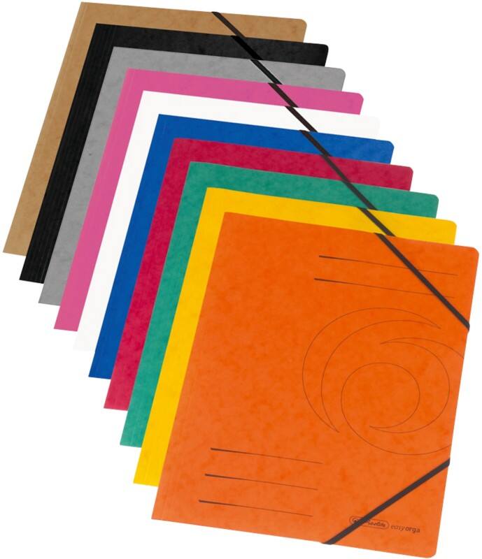 herlitz Map A4 Karton Elastiek 24 (B) x 0,3 (D) x 32 (H) cm Kleurenassortiment Pak van 10