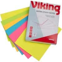 Viking Zelfklevende memoblaadjes Rechthoekig 150 mm Blanco Kleurenassortiment 6 Stuks à 50 Vellen