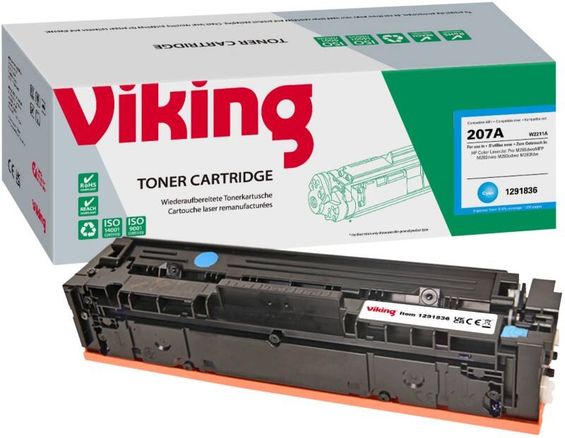 Viking 207A Compatibel HP Tonercartridge W2211A Cyaan