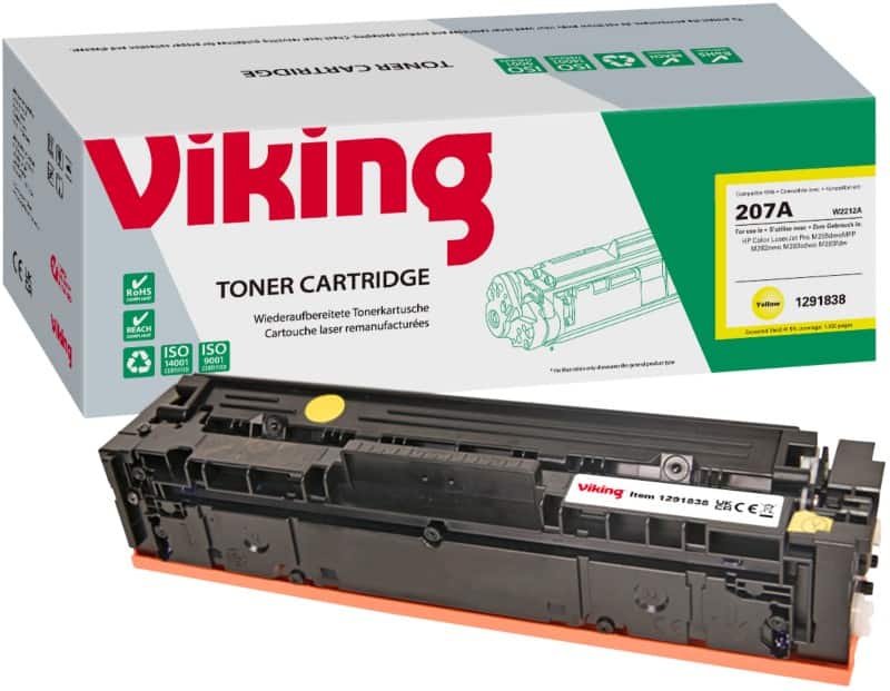Viking 207A Compatibel HP Tonercartridge W2212A Geel