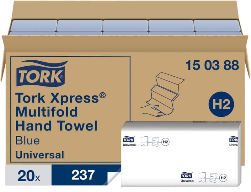 Tork Xpress Multifold Universal  Handdoek H2 Blauw 2-laags 150388 20 Stuks à 237 Vellen