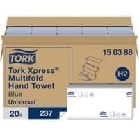 Tork Xpress Multifold Universal Handdoek H2 Blauw 2-laags 150388 20 Stuks à 237 Vellen