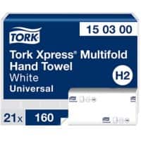 Tork Xpress Multifold Universal Handdoek H2 Wit 2-laags 150300 21 Stuks à 160 Vellen