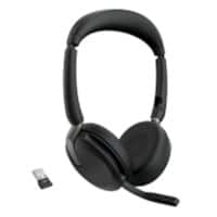 Jabra Evolve2 65 Bedraad / Draadloos Stereo Headset Over het hoofd Bluetooth Zwart