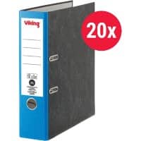 Viking Breed Ordner A4 80 mm Donkerblauw, zwart 2 Ringen Karton Wolkenmarmer Staand 20 Stuks