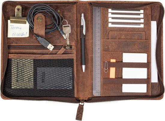 PRIDE AND SOUL WICK Conferentiemap 19 x 3,5 x 24 cm Leer Bruin