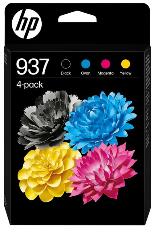 HP 937 Origineel Inktcartridge 6C400NE Cyaan, geel, magenta, zwart Multipak 4 Stuks