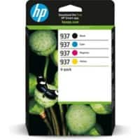 HP 937 Origineel Inktcartridge 6C400NE Cyaan, geel, magenta, zwart Multipak 4 Stuks