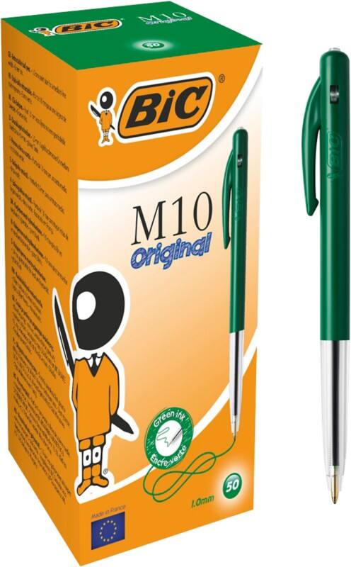 BIC Clic M10 Intrekbaar Balpen Groen 0,4 mm Medium Balpen 50 Stuks