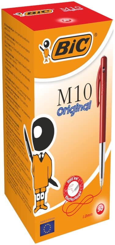 BIC Clic M10 Intrekbaar Balpen Rood 0,4 mm Medium Balpen 50 Stuks