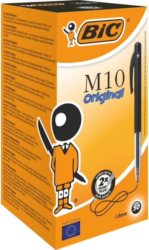 BIC M10 Original M10 Original Balpen Zwart Medium 0.4 mm 50 Stuks