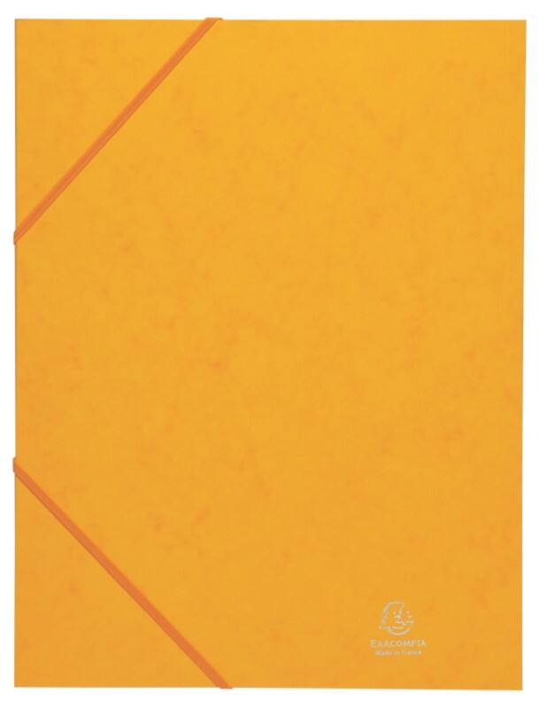 Exacompta 3-flap map met elastiek 55509E A4 Geel Glanskarton 24 x 32 cm 25 Stuks