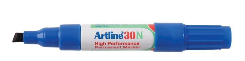Artline 30N Permanentmarker Medium Beitelpunt 2,0 - 5,0 mm Blauw Navulbaar Waterbestendig 12 Stuks