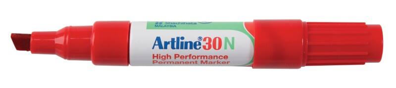 Artline 30N Permanentmarker Medium Beitelpunt 2,0 - 5,0 mm Rood Navulbaar Waterbestendig 12 Stuks