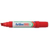 Artline 100N Permanent marker Extra breed Beitelpunt 7,5-12 mm Rood Navulbaar Waterproof 12 Stuks