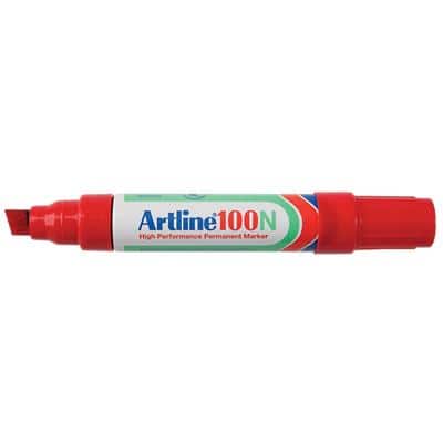 Artline 100N Permanent marker Extra breed Beitelpunt 7,5-12 mm Rood Navulbaar Waterproof 12 Stuks