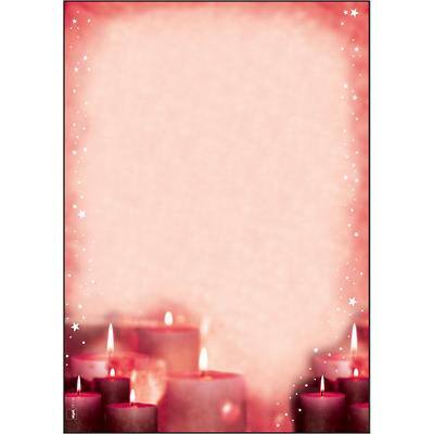 Sigel Rode kaarslicht Kerst briefpapier A4 90 g/m² 21 x 29,7 cm Rood 100 Stuks