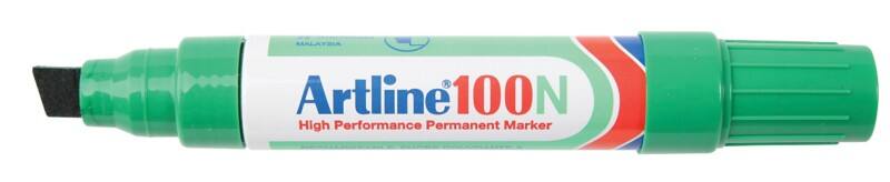 Artline 100N Permanentmarker Extra breed Beitelpunt 7,5 - 12,0 mm Groen Navulbaar Waterbestendig 12 Stuks