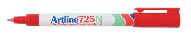 Artline 725N Permanentmarker Extra Fijn Ronde punt - 0,4 mm Rood Navulbaar Waterbestendig 12 Stuks