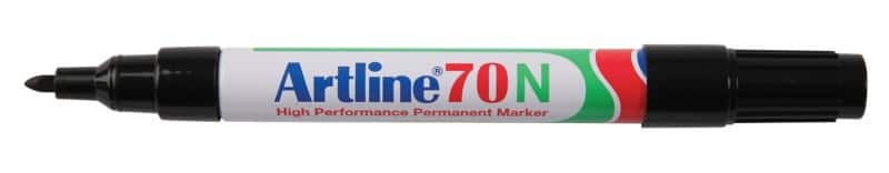 Artline 70N Permanentmarker Medium Ronde punt - 1,5 mm Zwart Navulbaar Waterbestendig 12 Stuks
