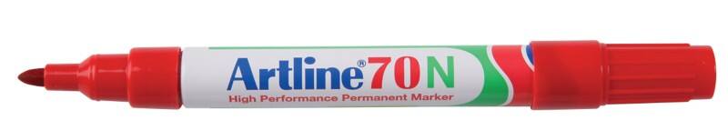 Artline 70N Permanentmarker Medium Ronde punt - 1,5 mm Rood Navulbaar Waterbestendig 12 Stuks