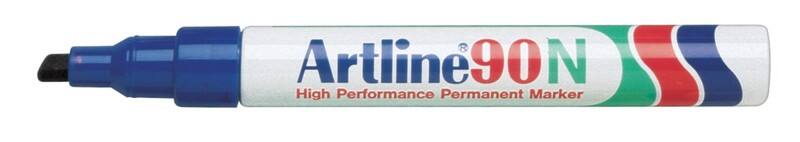 Artline 90N Permanentmarker Medium Beitelpunt 2 - 5 mm Blauw Navulbaar Waterbestendig 12 Stuks