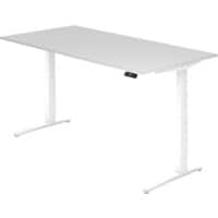 Hammerbacher Zit-sta-bureau Elektrisch in hoogte verstelbaar Rechthoekig Hout Wit T-voet 2.000 x 1.000 x 720 mm
