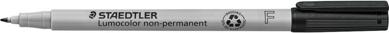 STAEDTLER Lumocolor 316 Overheadmarker 97% Gerecycled Fijn Ronde punt 0,6 mm Zwart Navulbaar 10 Stuks