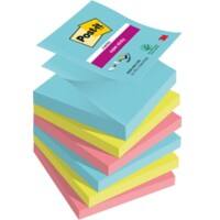 Post-it Cosmic Super Sticky Z-Notes 76 x 76 mm Kleurenassortiment Vierkant Blanco 6 blokken à 90 Vellen