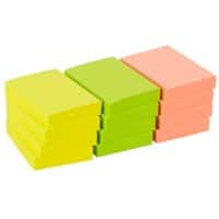 Office Depot Zelfklevende notes 38 x 51 mm Kleurenassortiment Neon 12 Blokken van 100 Vellen