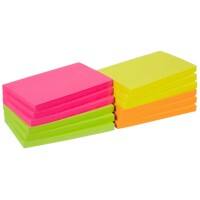 Office Depot Zelfklevende Notes 127 x 76 mm Kleurenassortiment Neon 12 Blokken van 100 Vellen