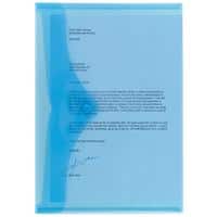Office Depot Documentmappen A4 Transparant blauw Polypropyleen Drukknopsluiting 23,5 x 33,5 cm 5 Stuks