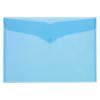 Office Depot Documentmappen A3 Transparant blauw Polypropyleen Drukknopsluiting 32 x 45,6 cm 5 Stuks