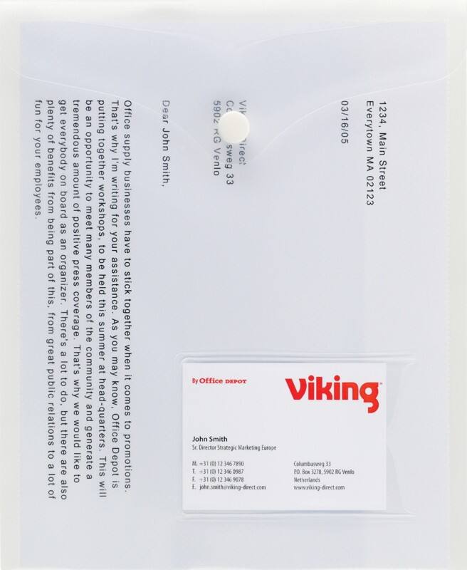 Viking Map A5 Drukknop PP (Polypropeen) Staand 18,2 (B) x 22,2 (H) cm Transparant 5 Stuks